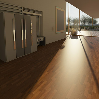Wood panel floor